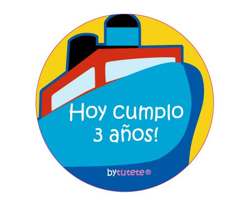 Pack 3 Botóns Personalizáveis Barco