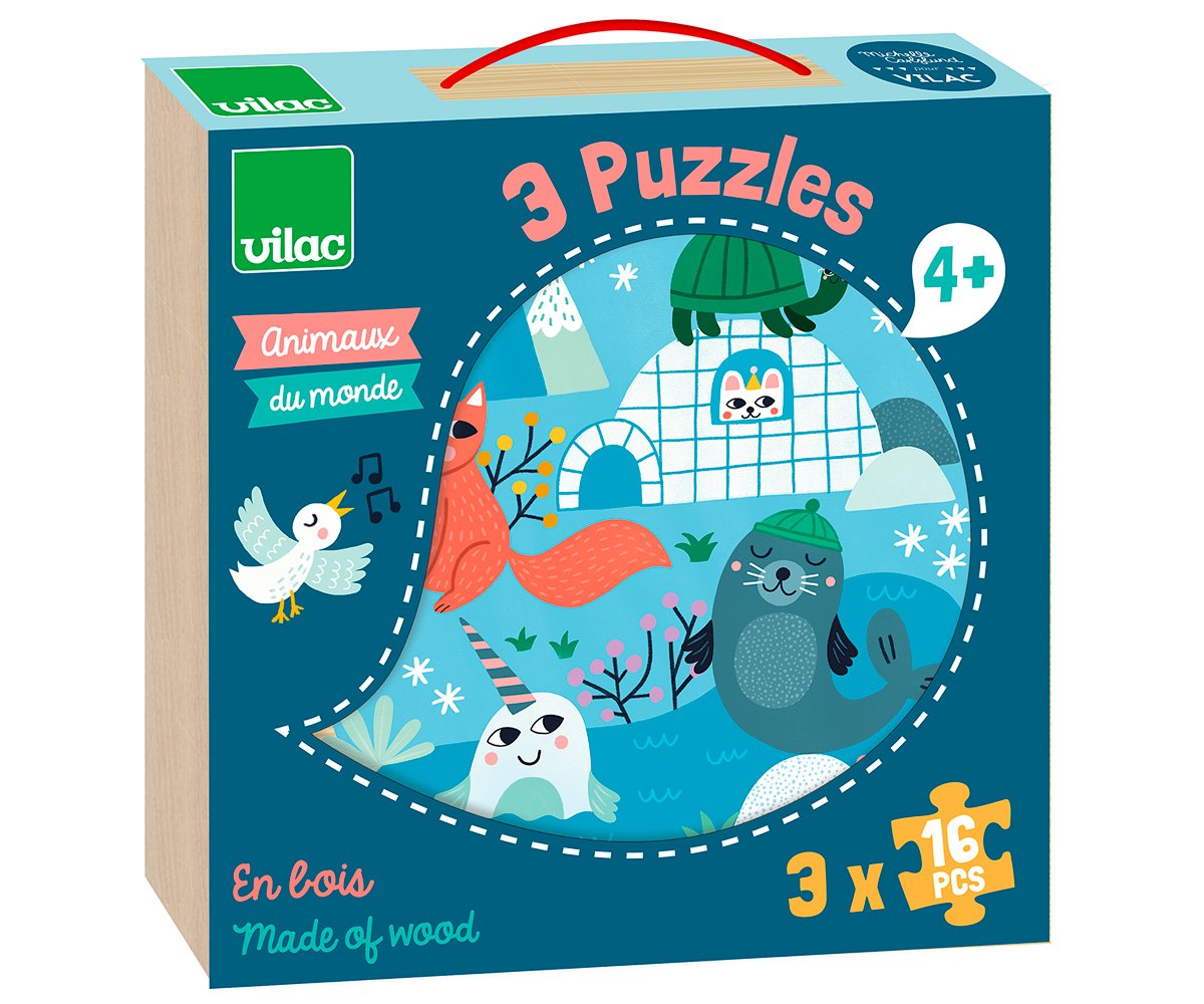 3 Puzzles Animales del mundo
