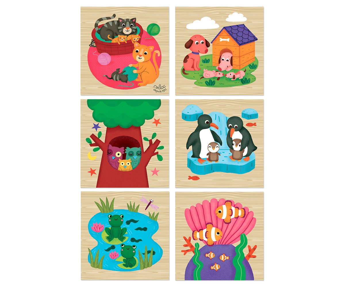 Cubos Madera Animales Madera