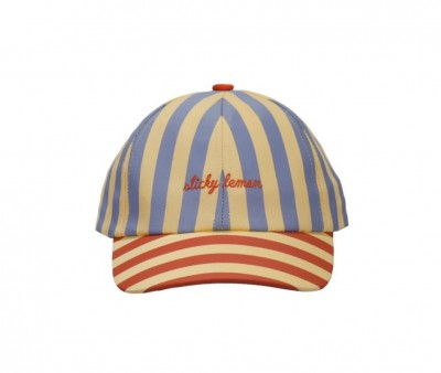 Gorra Stripes Blue Whale + Sandy Yellow Personalizable