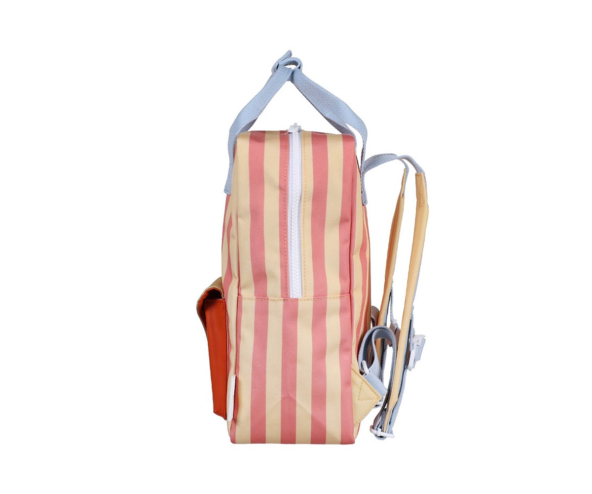 Zaino Medio Sticky Lemon Wonders Stripes Coral Pink + Sandy Yellow Customizable
