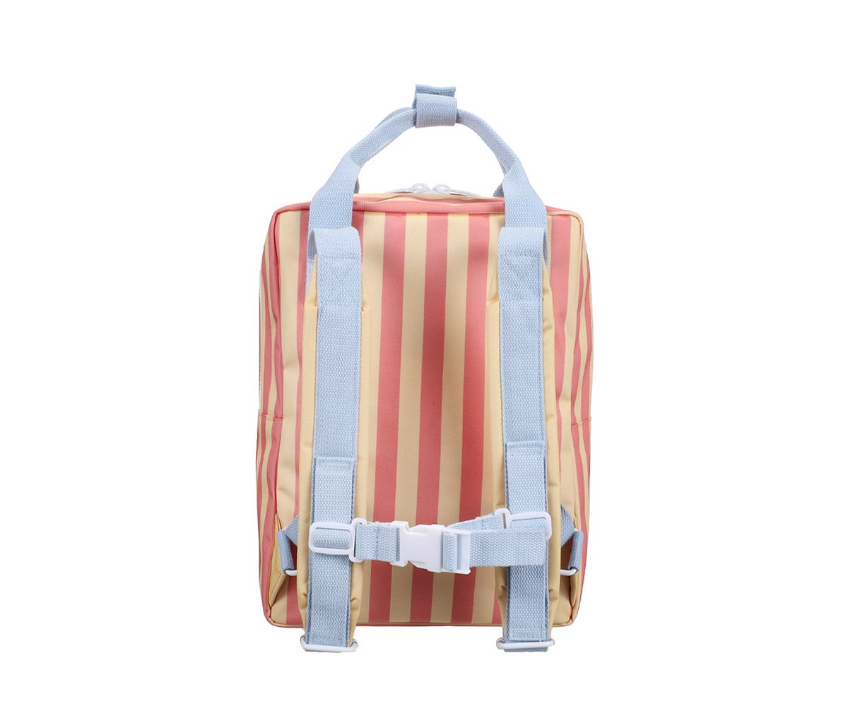 Zaino Medio Sticky Lemon Wonders Stripes Coral Pink + Sandy Yellow Customizable