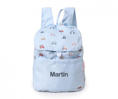 Mochila Pequeña Tela City Cars Personalizable