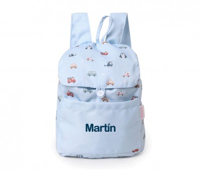 Mochila Pequeña Tela City Cars Personalizable