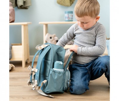 Mochila infantil personalizável Tiny Farm Blue