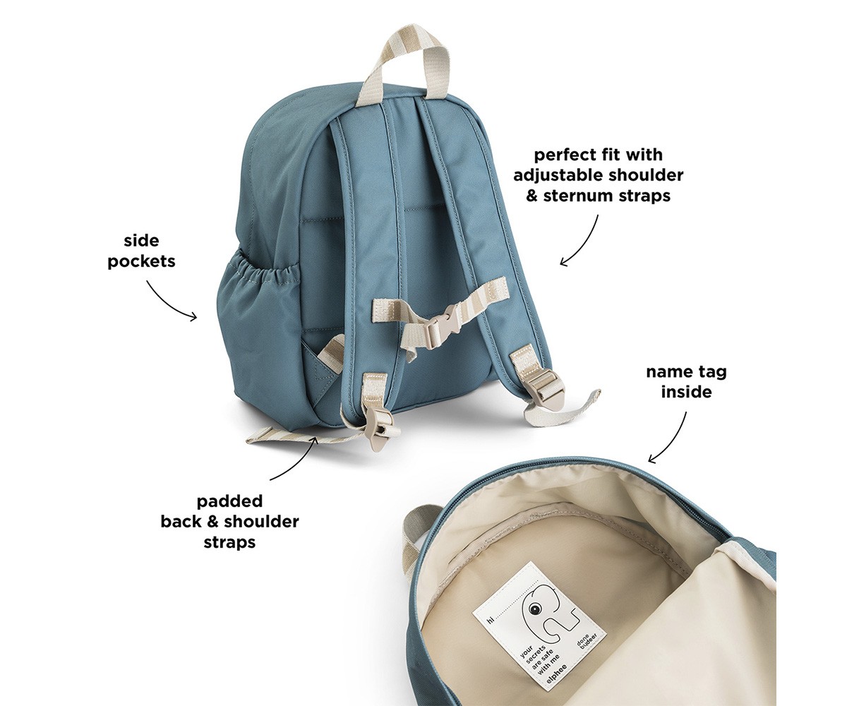 Mochila infantil personalizável Tiny Farm Blue