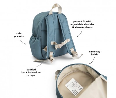 Mochila infantil personalizável Tiny Farm Blue