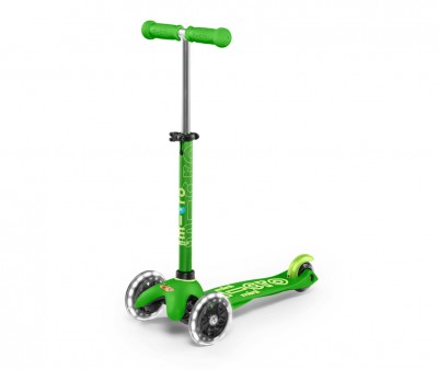 Patinete Mini Micro Deluxe Verde Luces LED