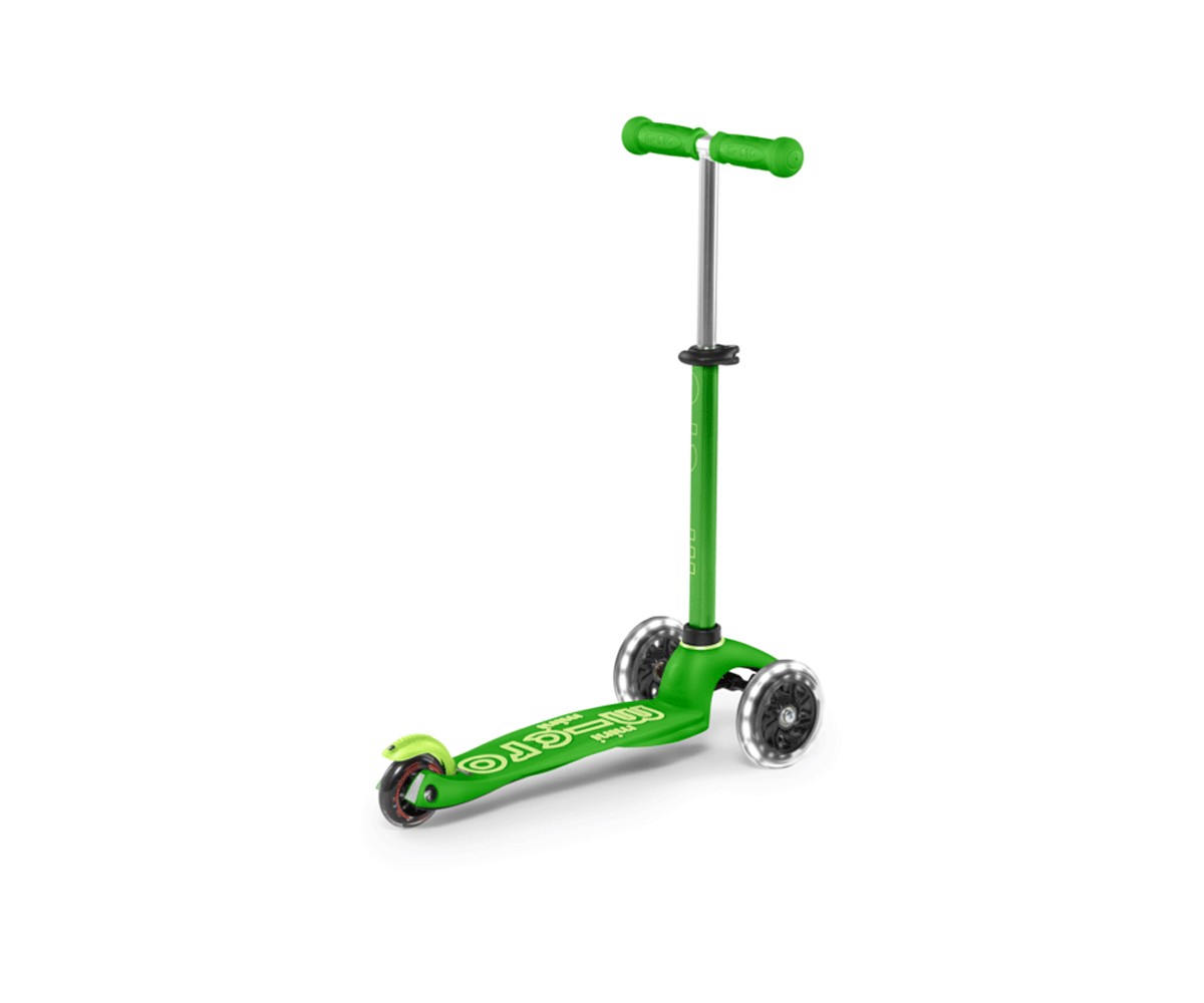 Patinete Mini Micro Deluxe Verde Luces LED