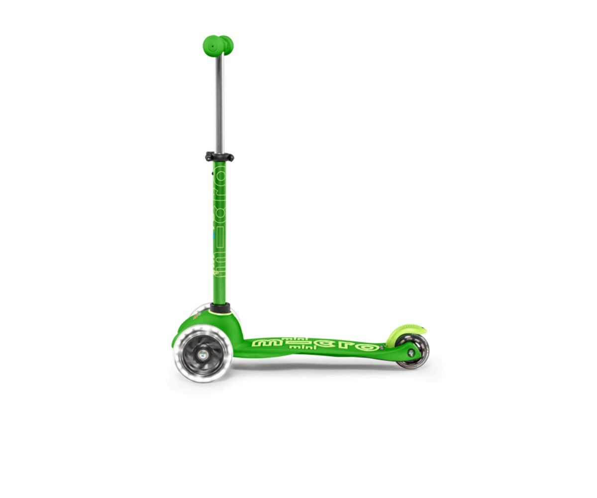 Patinete Mini Micro Deluxe Verde Luces LED