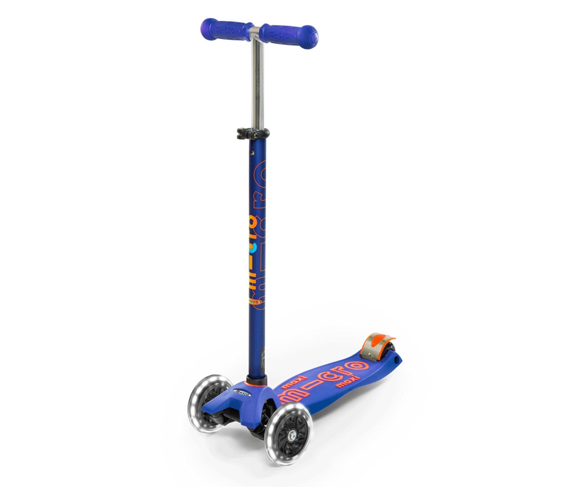 Patinete Maxi Micro Deluxe Azul Luces LED