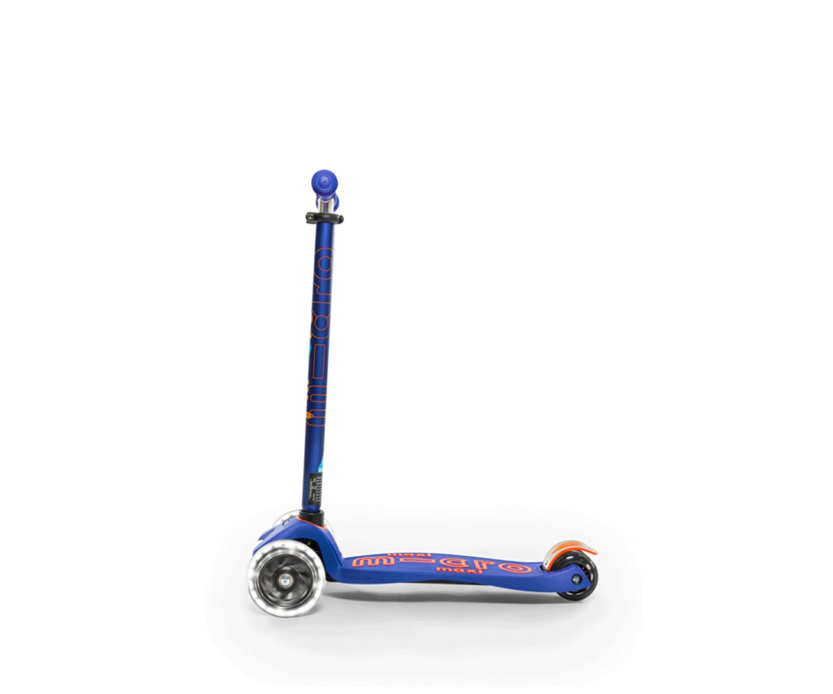 Patinete Maxi Micro Deluxe Azul Luces LED