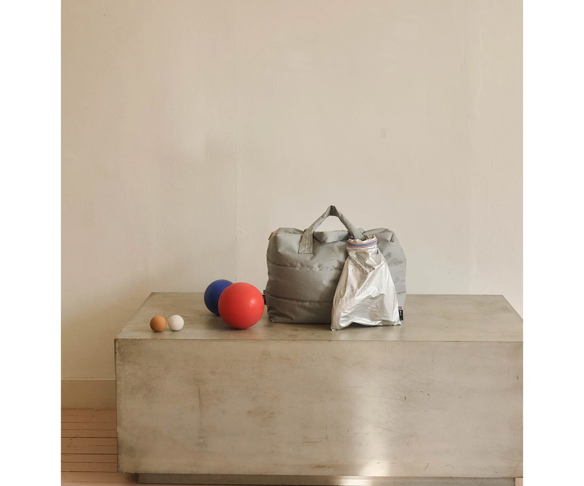 Bolsa Ginásio Prateada Metálica