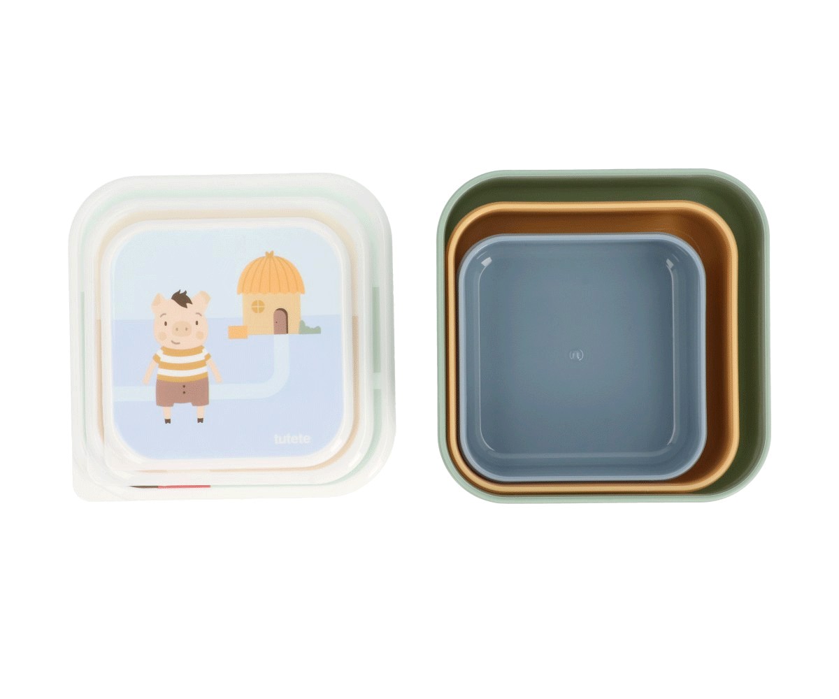 3 Boîtes à Lunch The Three Little Pigs