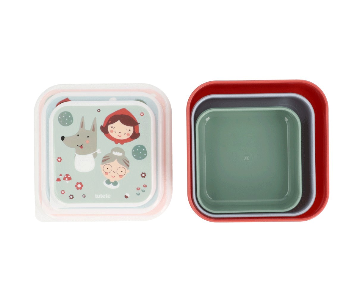 3 Lunch Boxes Little Red