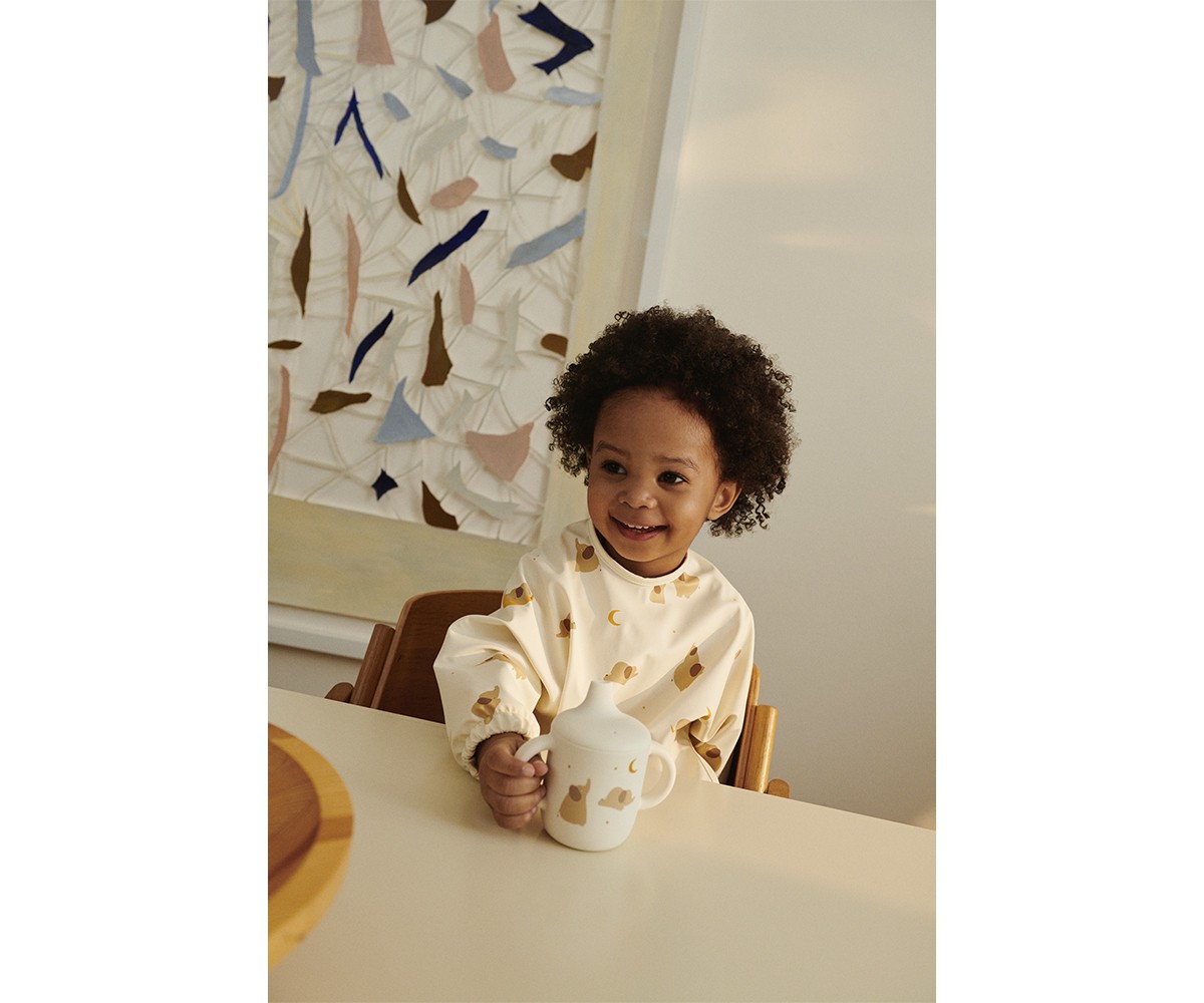 Bavoir à Manches Longues Merle Elephant/Creme de la Creme