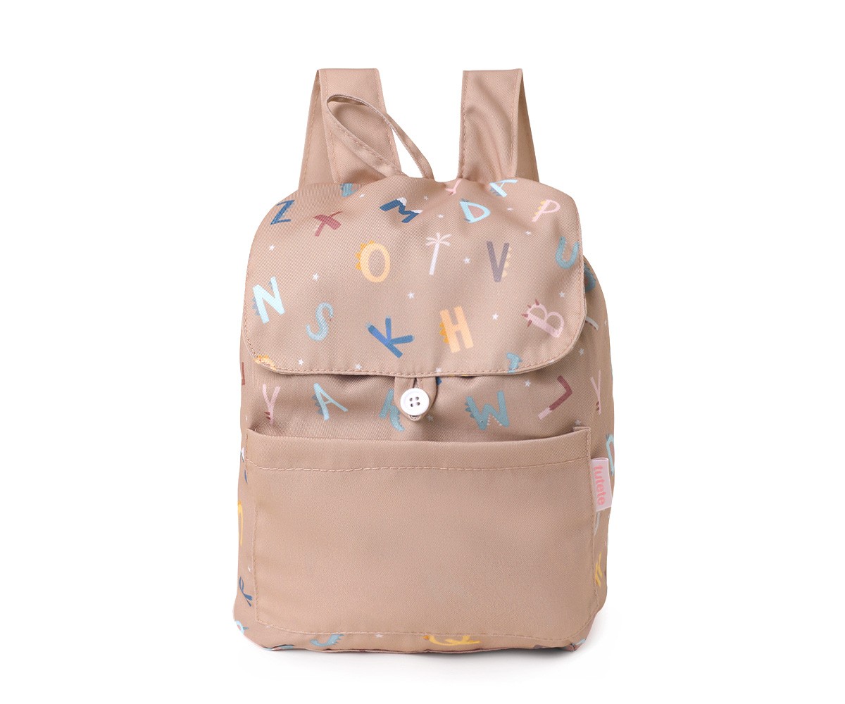 Mochila Pequeña Tela Funny Letters Personalizable