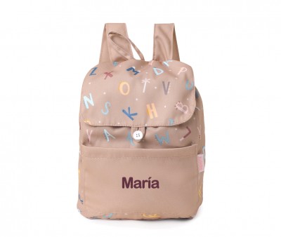 Mochila Pequeña Tela Funny Letters Personalizable