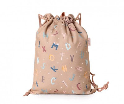 Mochila Saco Tela Funny Letters Personalizable
