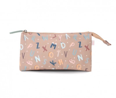 Estuche 3 Compartimentos Funny Letters Personalizable