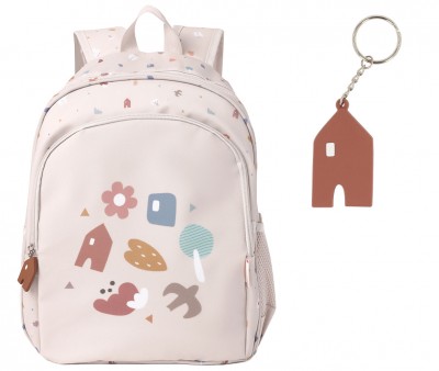 Mochila Mediana Geometric Nature + Llavero Personalizable