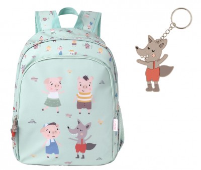 Mochila Mediana The Three Little Pigs + Llavero Personalizable