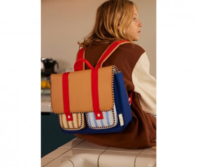 Mochila Escolar Sticky Lemon Jane Beige+Ned Blue