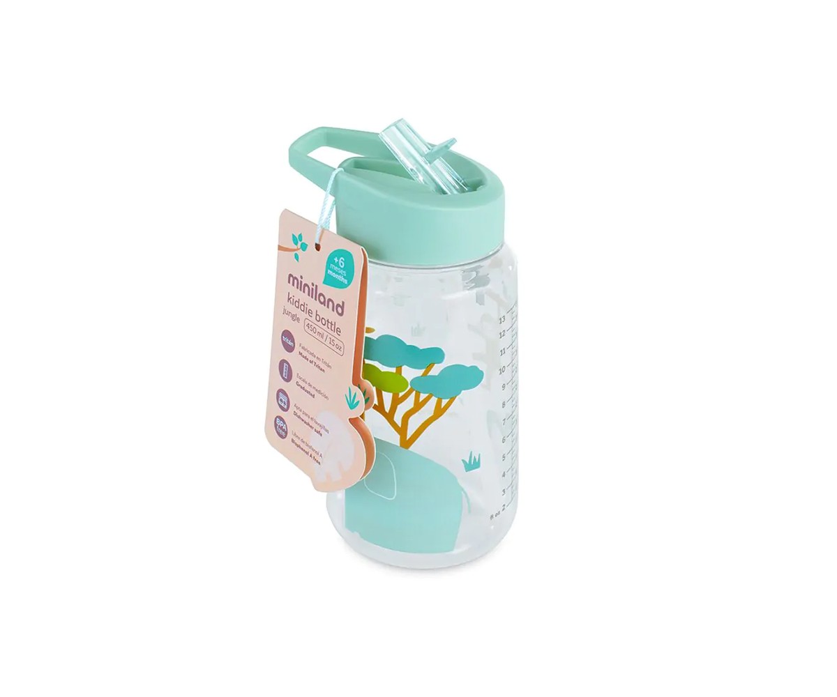 Gourde en Plastique avec Paille Kiddie Jungle Personnalisable