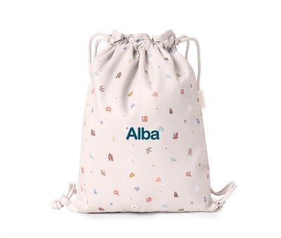 Mochila Saco Tela Geometric Nature Personalizable