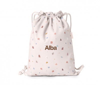 Mochila Saco Tela Geometric Nature Personalizable