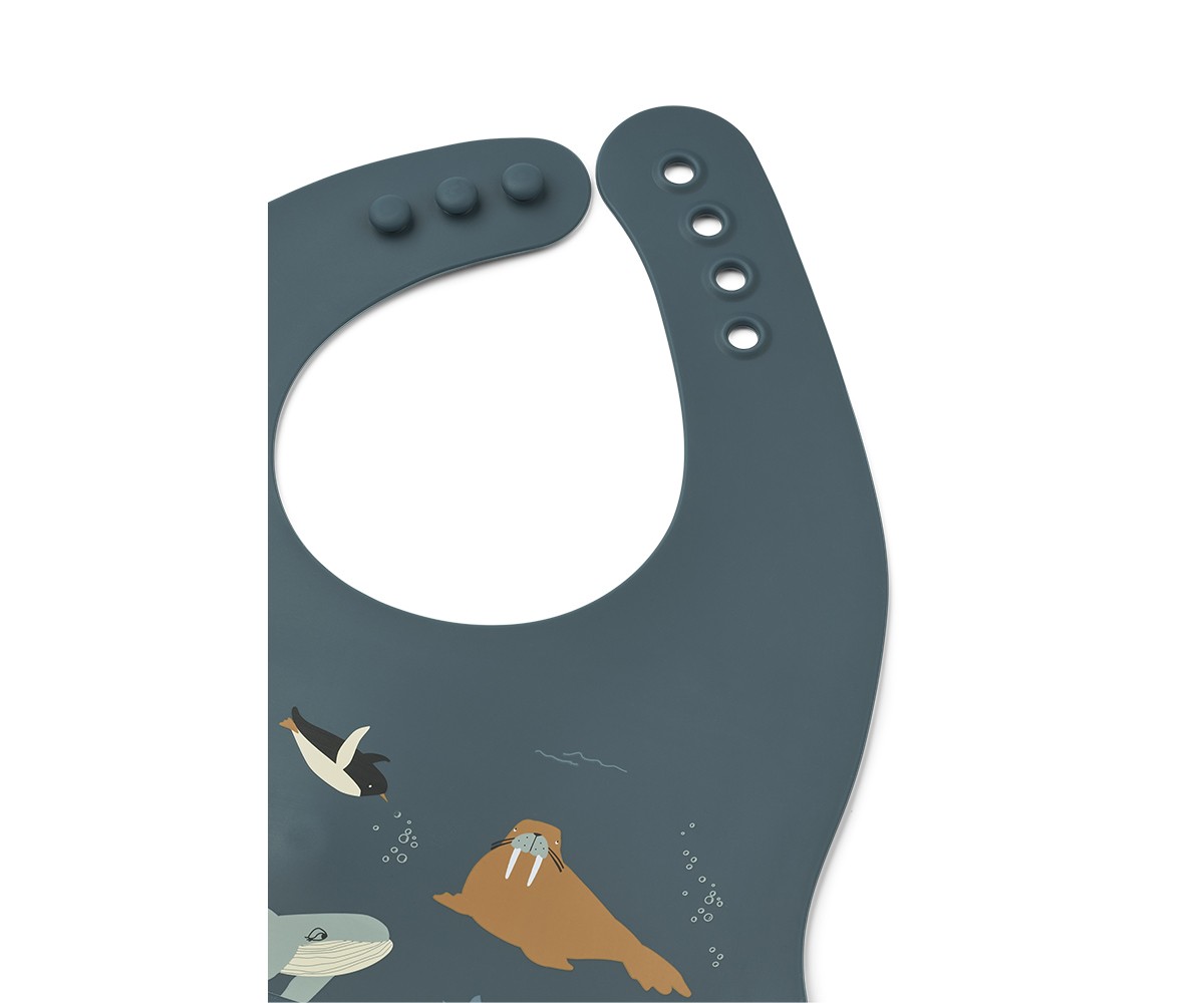 2 bavoirs en Silicone Ember Arctic Sea/Ocean View