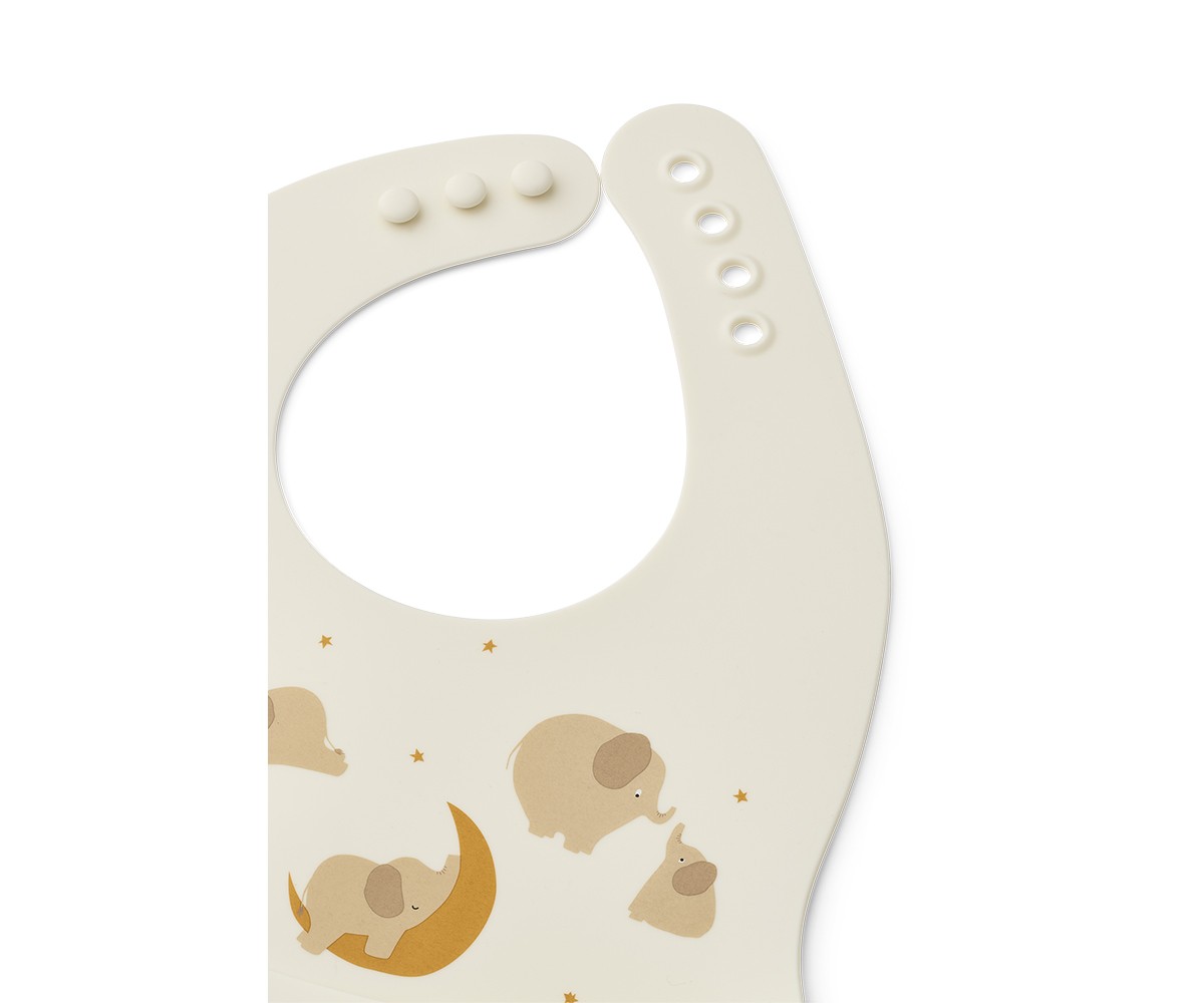 2 bavoirs en Silicone Ember Elephant/Creme de la Creme