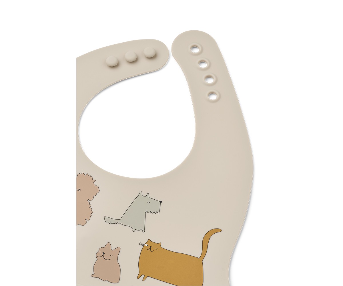 2 bavoirs en Silicone Ember Cats and Dogs/Sandy