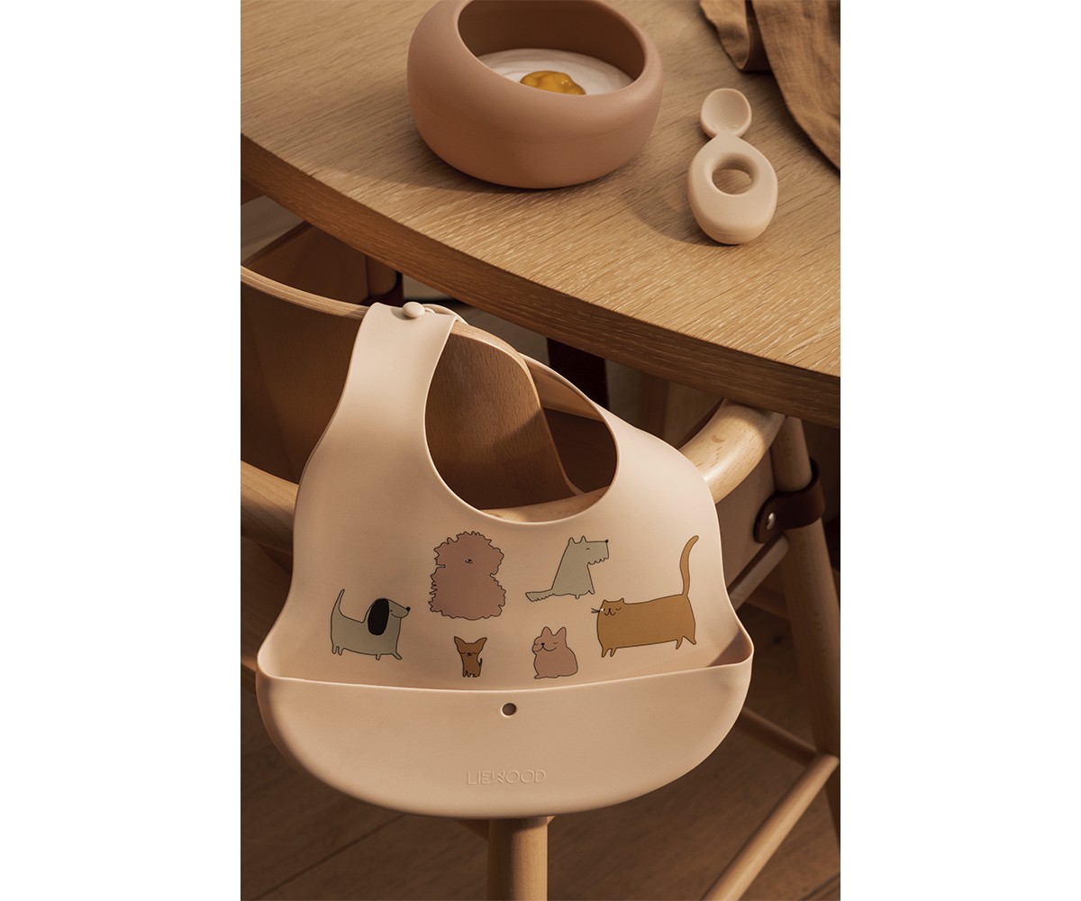 2 bavoirs en Silicone Ember Cats and Dogs/Sandy