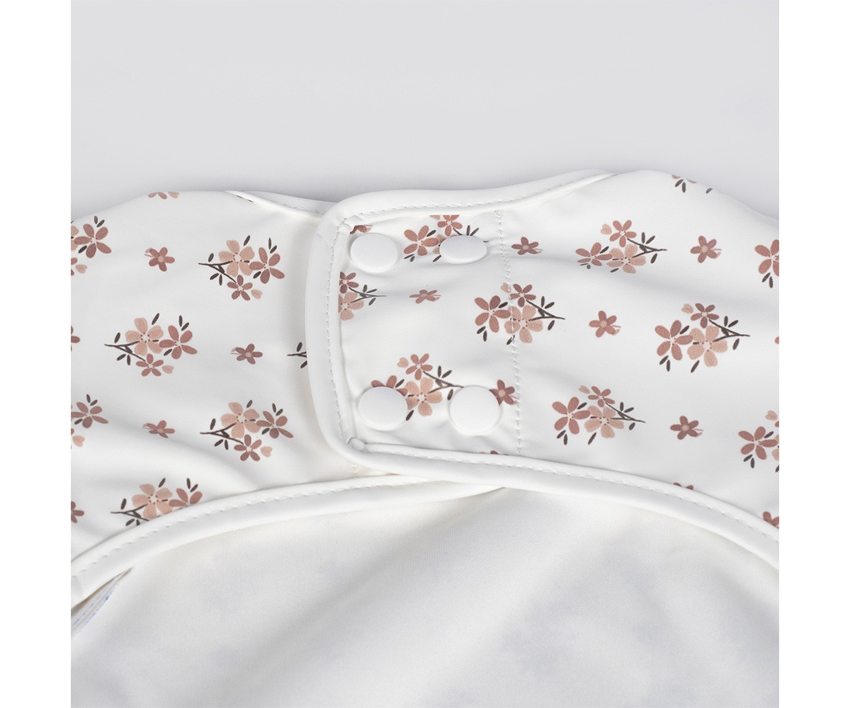 Babero con Mangas Botton Flores