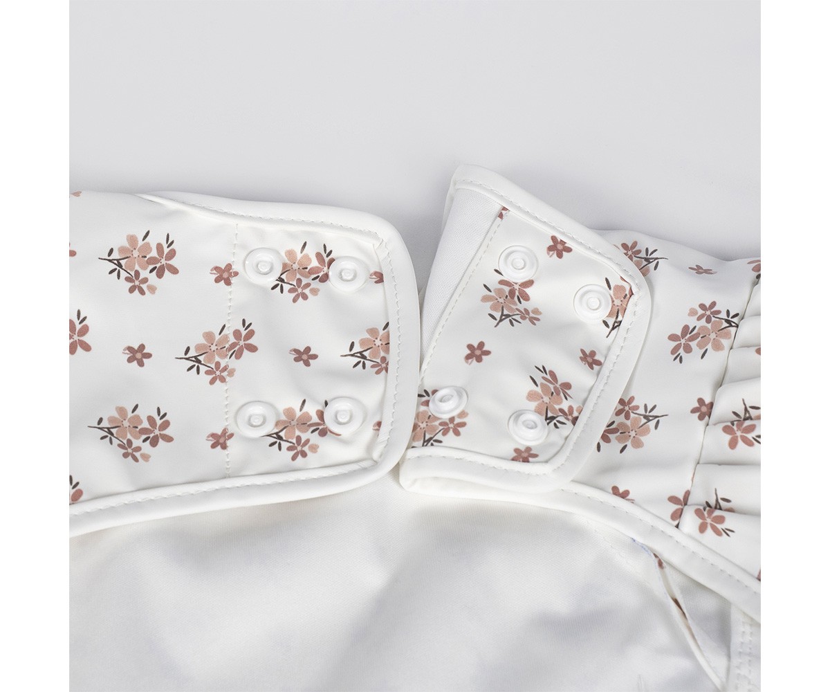 Babero con Mangas Botton Flores