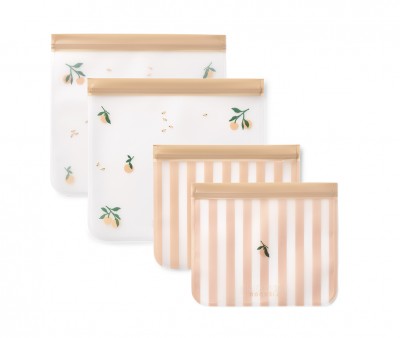 4 Bolsas Reutilizables Rebus Peach/Sea Shell