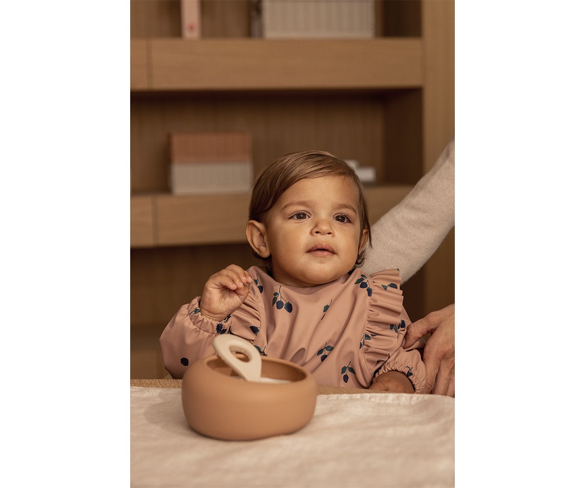 Babete Merle Berry/Pale Tuscany com mangas e folhos