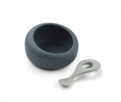Bowl con Cuchara Sparia Whale Blue/Dove Blue