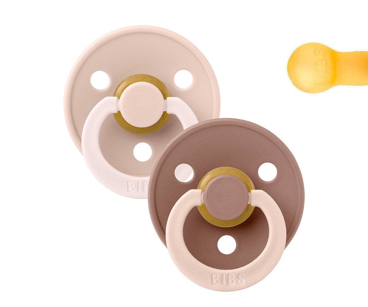 2 Chupetes BIBS Studio Colour Fusion Round Blush Woodchuck Mix