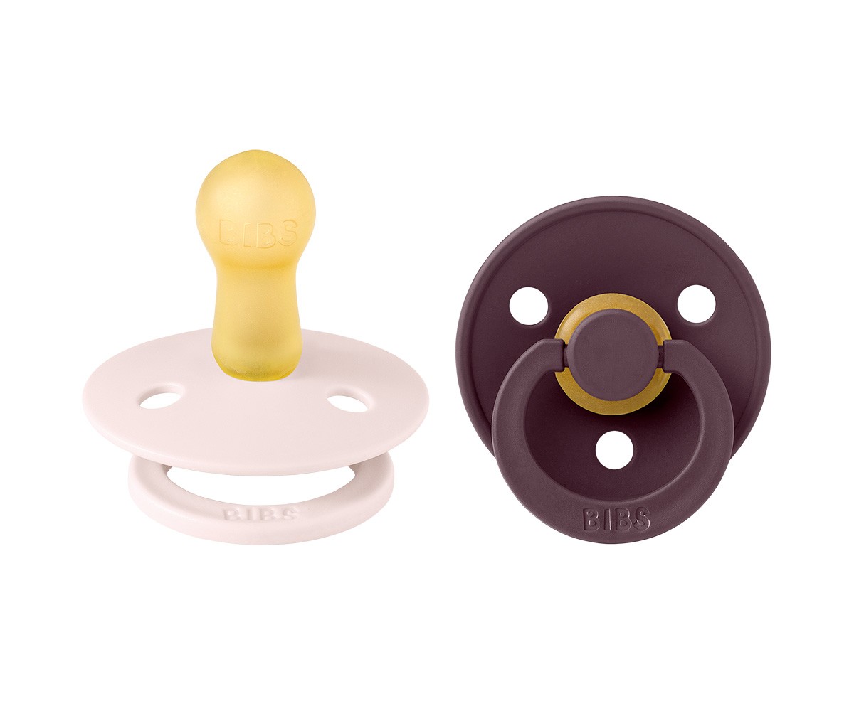2 Sucettes BIBS Colour Round Petal/Plum