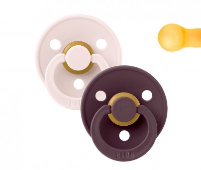 2 Chupetes BIBS Colour Round Petal/Plum