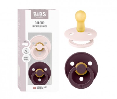 2 Chupetes BIBS Colour Round Petal/Plum