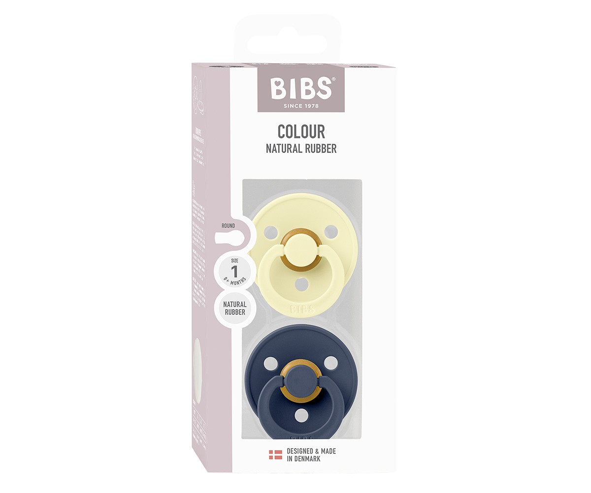 2 Sucettes BIBS Colour Round Luna/Deep Space