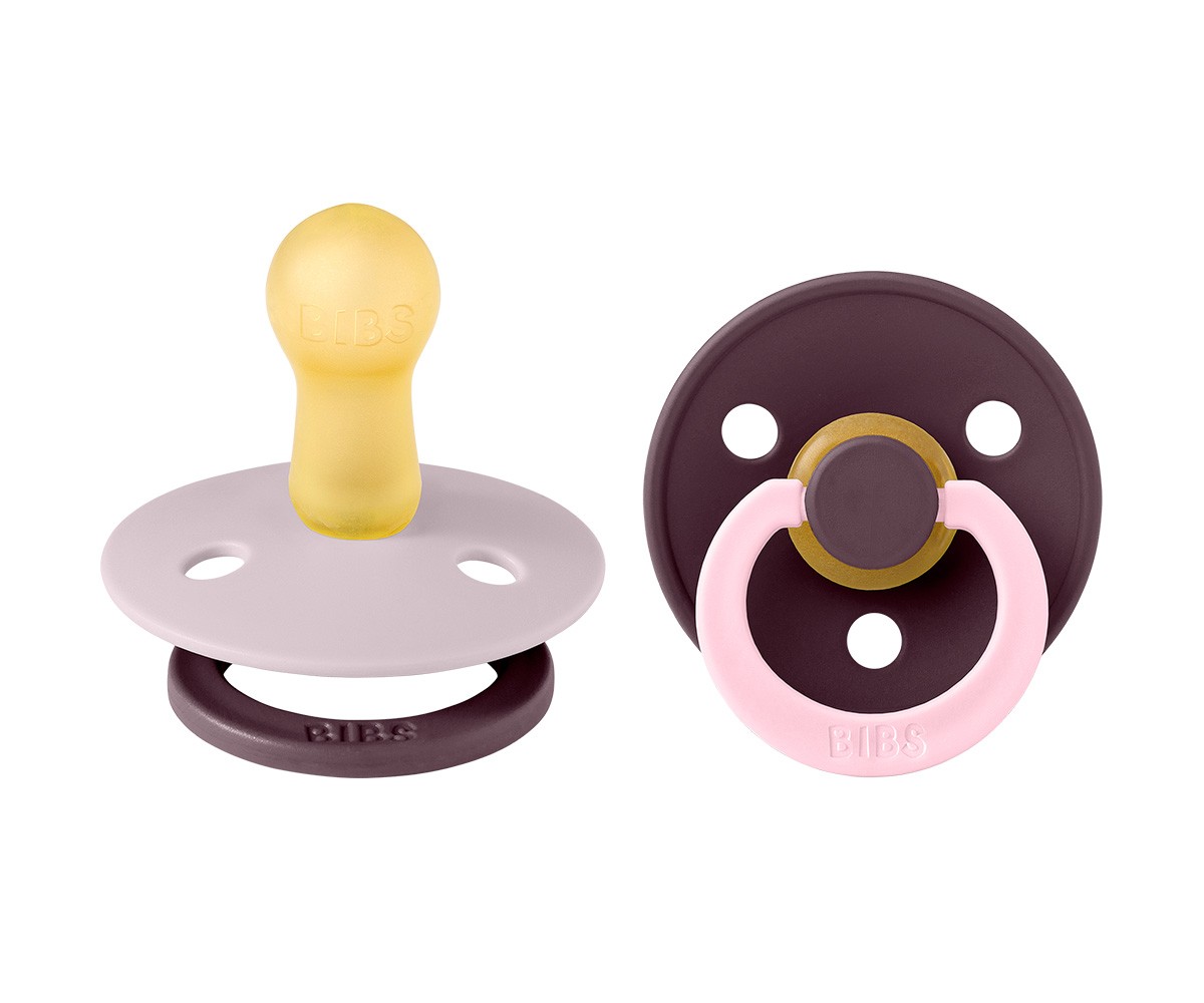 2 Sucettes BIBS Studio Colour Fusion Round Dusky Lilac Plum Mix