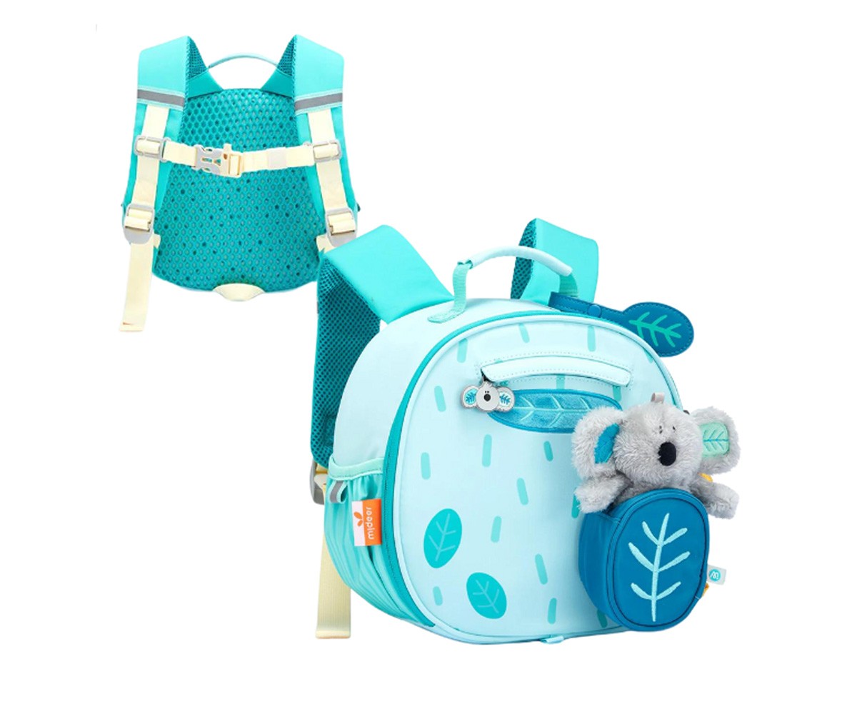 Mochila infantil com bolsinha e peluche Koala