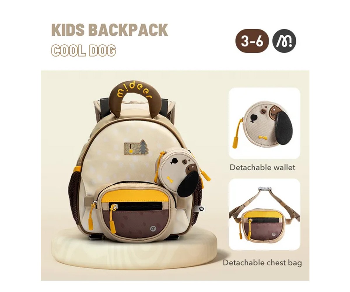 Mochila Infantil con Riñonera y Monedero Perro