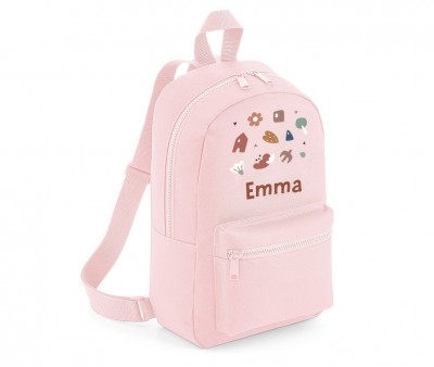 Mochila Mini Fashion Rosa Personalizada Geometric Nature