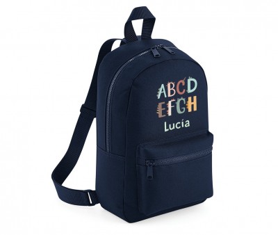 Sac à Dos Mini Fashion Bleu Marine Personnalisé Funny Letters