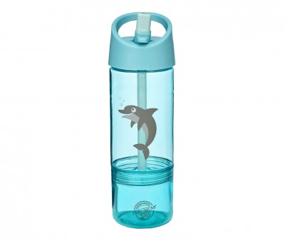 Botella Tritán 2 en 1 Dolphin Blue